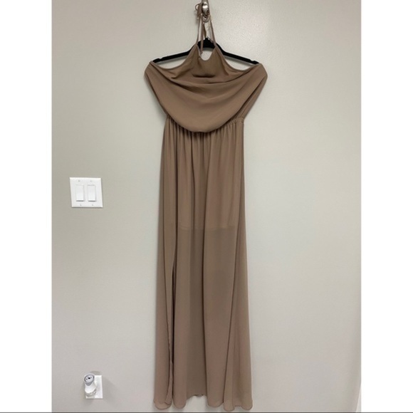 NWT SMYM Heather Halter Dress Dune Chiffon - Picture 2 of 6